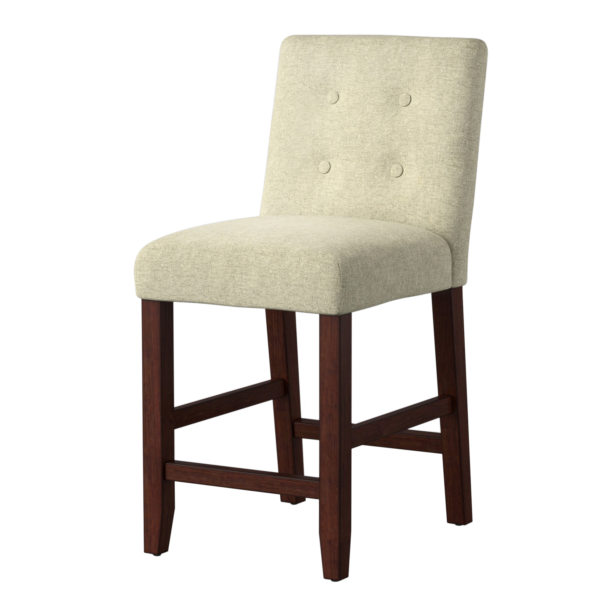 Project 62 Ewing Counter Stools in Dark Wood Finish and Beige